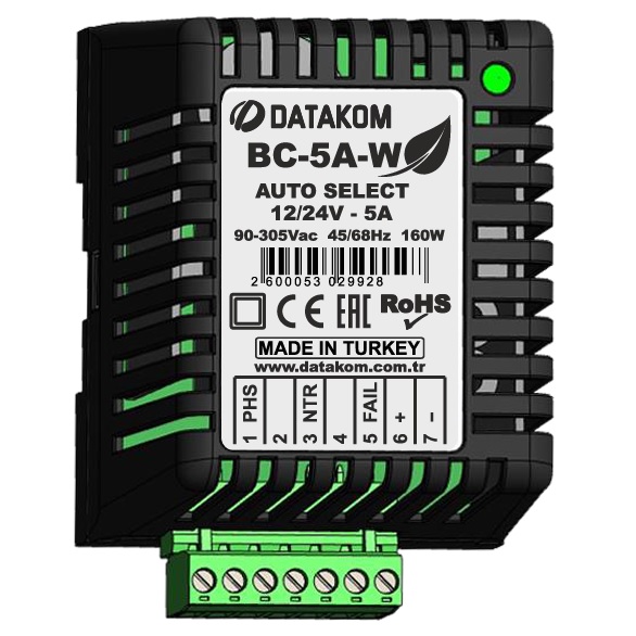 Datakom DATAKOM BC-5A-W Hi-Efficiency Battery Charger