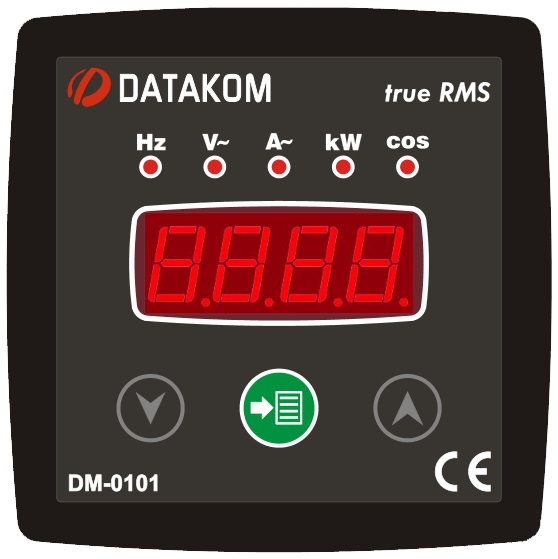 Datakom DATAKOM DM-0101 Multimeter panel, 1 phase, 72x72mm