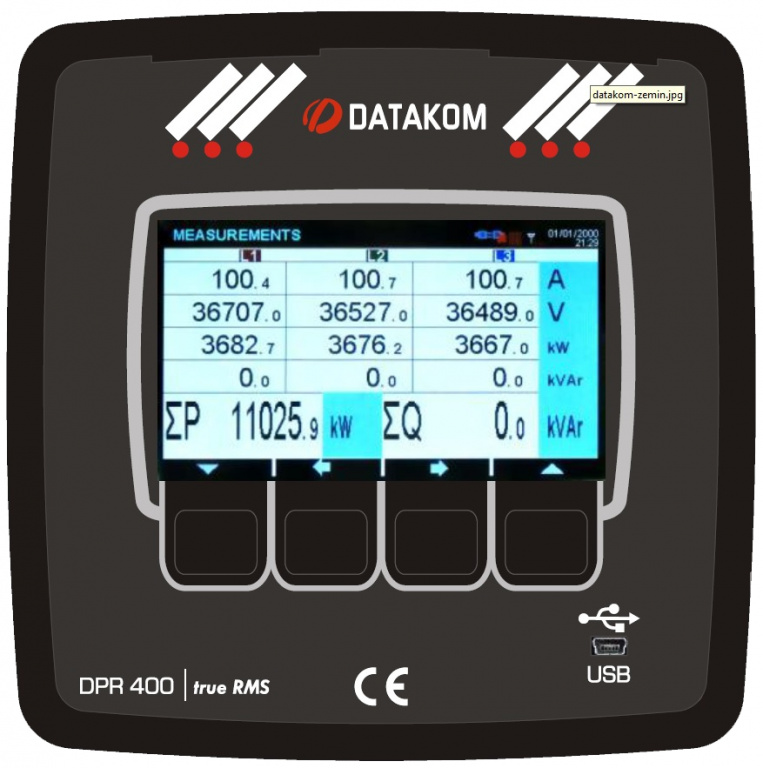 Datakom DATAKOM DPR-400 Network Analyzer with Multifunctional Protection Relay, 19-150V DC power supply