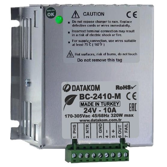 Datakom DATAKOM BC-2410-M 24 Volts 10 Amperes 170-305 Vac Battery Charger