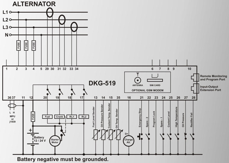 Datakom DATAKOM DKG-519-CAN Manual and Remote Start Controller with J1939