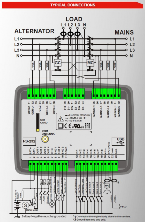 Datakom DATAKOM D-300 Genset Controller with MPU, J1939, GSM Modem