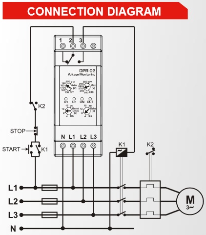 Datakom DATAKOM DPR-02 Voltage Protection Controller, L-N, UV/OV