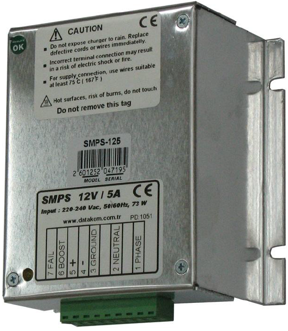 Datakom DATAKOM SMPS-125 Generator start battery charger / stabilized power supply (12V/5A)