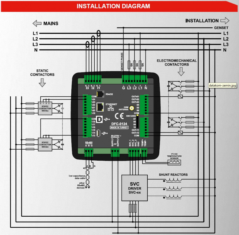 Datakom  Оptional colour TFT display 4.3”, 480x272 pixels for DATAKOM DFC-0124