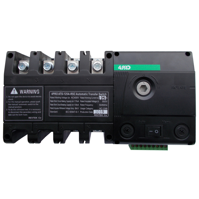 Datakom 4PRO ATS-125A-4P-RSC Automatic Changeover Transfer Switch