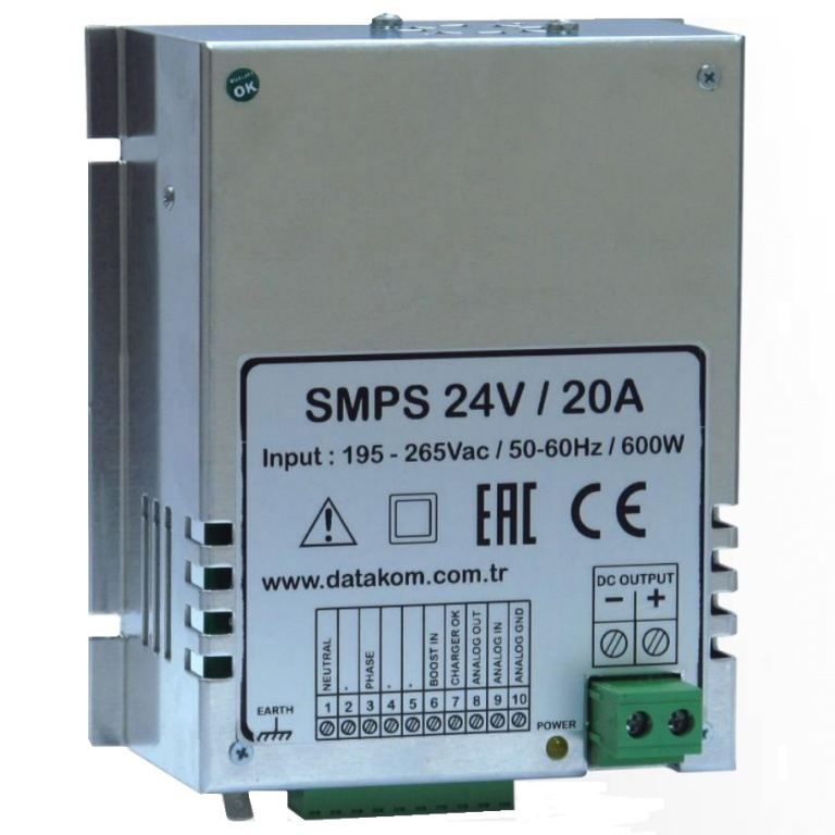 Datakom DATAKOM SMPS-2420 Generator start battery charger / stabilized power supply (24V/20A)