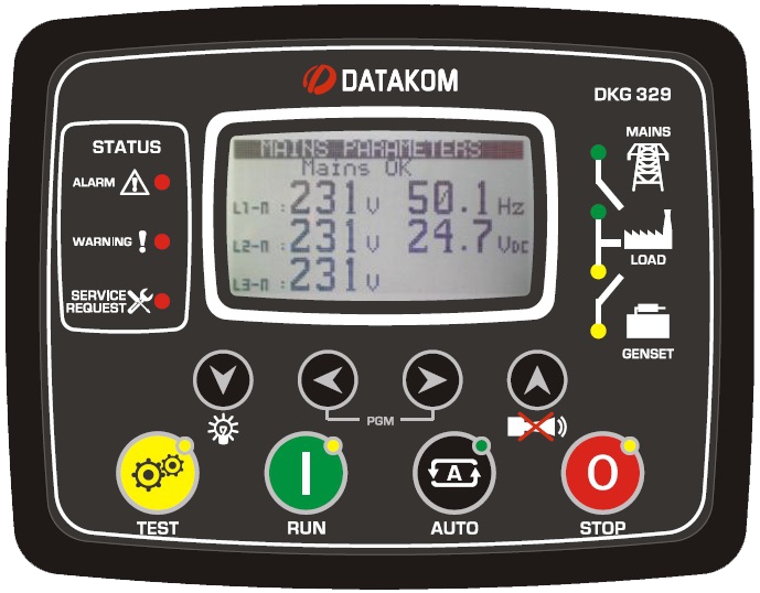 Datakom DATAKOM DKG-329 Generator/Mains Automatic transfer switch control panel (ATS) with synch check