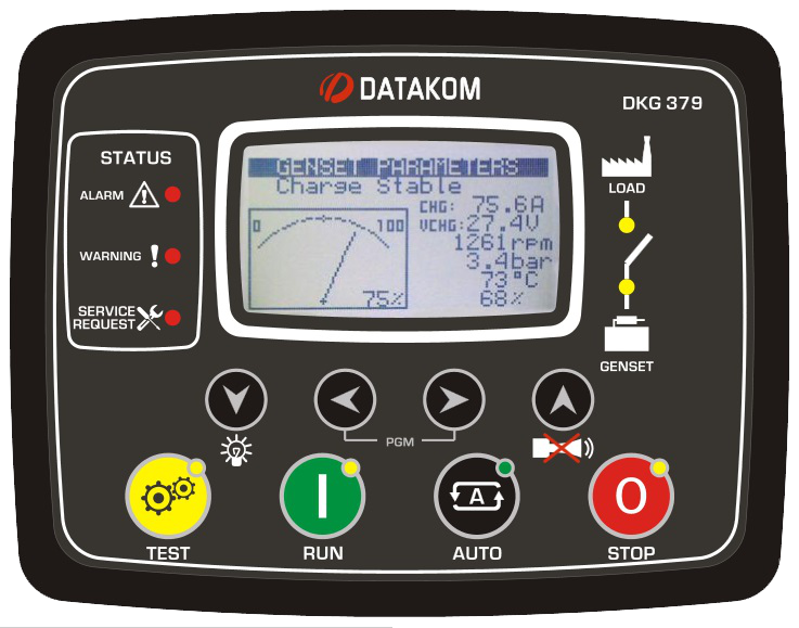 Datakom DATAKOM DKG-379-POWER-MPU Advanced DC generator controller, 7A actuator output
