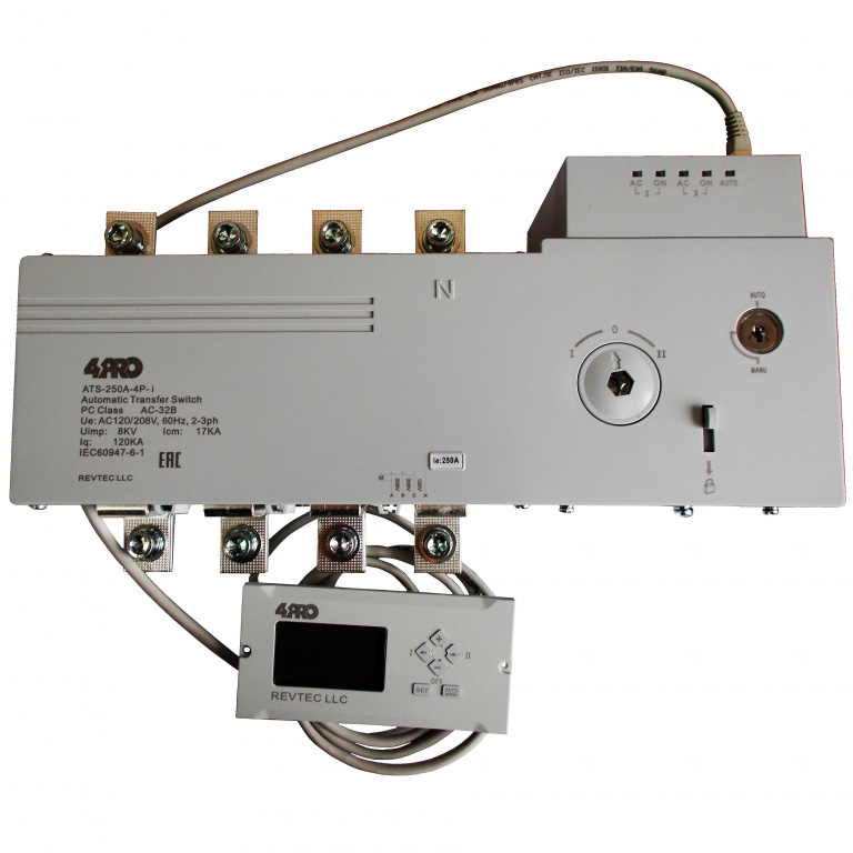 Datakom 4PRO ATS-250A-4P-iRC Automatic Transfer Changeover Switch, 250A, 120/208V, 50Hz, 2-3 phase