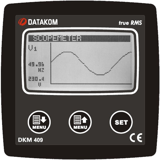 Datakom DATAKOM DKM-409-PRO-AT analyser, 96x96mm, 2.9” LCD, RS485, USB/Device, 3x4/20mA out, 4-input, 2-output, AC power supply