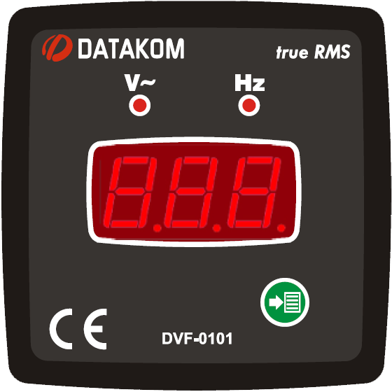 Datakom DATAKOM DVF-0101 Volt and frequency meter panel, 1 phase, 72x72mm