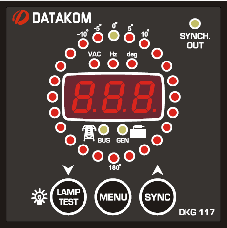 Datakom DATAKOM DKG-117, 72x72mm  synchroscope & check generator synch relay controller