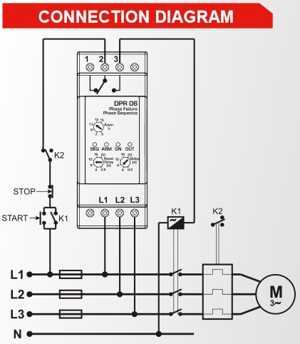 Datakom DATAKOM DPR-06 Motor Protection Controller, L-L, asymmetry