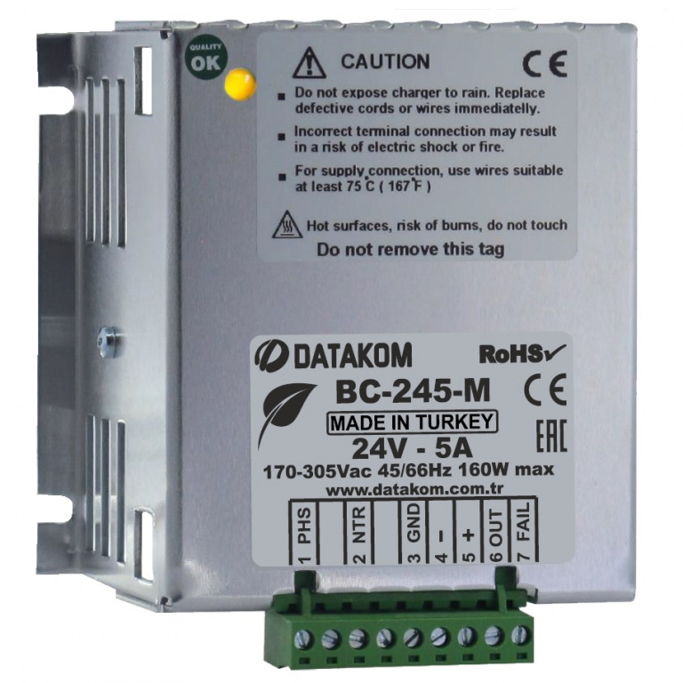 Datakom DATAKOM BC-245-M (24V/5A) Generator start battery charger /Stabilized power supply