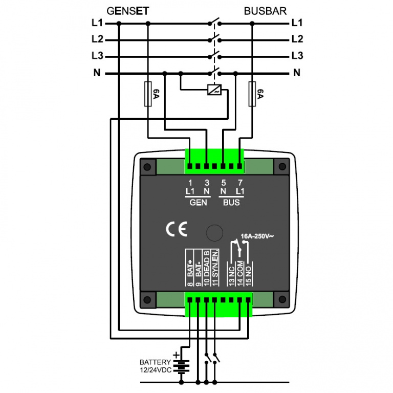 Datakom Datakom DKG-117, 96x96mm Synchroscope & check Synch relay controller