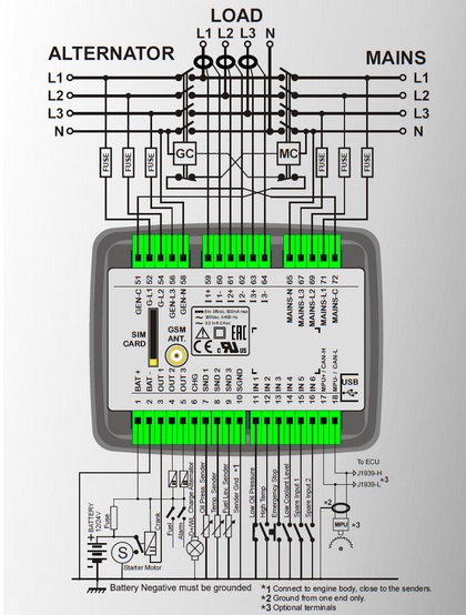 Datakom DATAKOM D-200 Multifunctional Generator Controller with MPU + GSM Modem