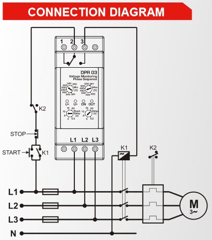 Datakom DATAKOM DPR-03 Voltage Protection Controller, L-L, UV/OV