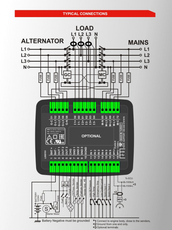 Datakom DATAKOM D-200-MK2 Multifunctional Generator Controller with J1939