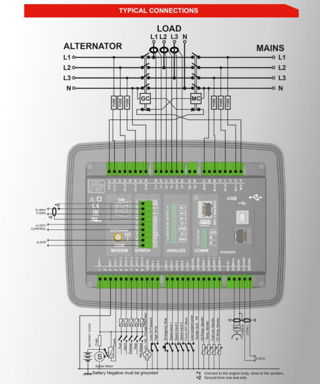 Datakom DATAKOM D-500-MK3 Multifunctional Generator Controller with MPU + J1939